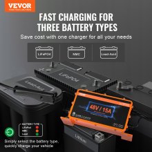 VEVOR 48 Volt 15 AMP Golfwagen Smart Batterieladegerät EZGO TXT RXV IP67 ETL