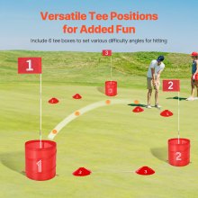 VEVOR Golfspiel Set 6-Loch tragbares Outdoor-Eimer-Golfspiel für Familie 9 Bälle