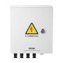 VEVOR PV-Combiner-Box, 4-String, Solar-Combiner-Box mit 15 A Nennstromsicherung, 63 A Leistungsschalter, Blitzableiter und Solaranschluss, Stahlgehäuse für On-/Off-Grid-Solarpanelsystem, IP65