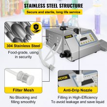 VEVOR GFK-160 Füllmaschine Flüssigkeit 5-3500ML 30W Flüssigkeitsabfüllmaschine Abfüller Flüssigkeitsabfüllmaschine