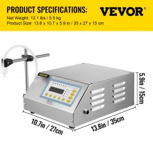 VEVOR GFK-160 Füllmaschine Flüssigkeit 5-3500ML 30W Flüssigkeitsabfüllmaschine Abfüller Flüssigkeitsabfüllmaschine