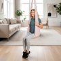 VEVOR Aerial Yoga Hängematte, max. Tragkraft 136,07 kg, Yoga-Schaukel mit Nylongewebe & Daisy Rope & PE-Reißverschlusstasche, Gymnastikschaukeln Doppelfunktion Anti-Gravity-Übungen Rosa