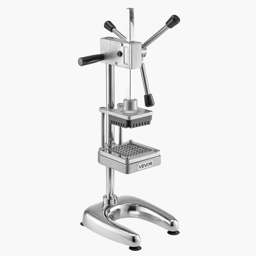 VEVOR kommerzieller Pommes-Frites-Schneider, Gemüseschneider Obstschneider aus Edelstahl mit 3 Ersatzklingen (12,7/9,525/6,35 mm), manueller Kartoffelschneider für Restaurants Café Bistro