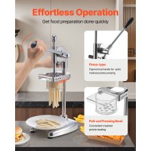 VEVOR Manueller Pommes-Frites-Presser aus Edelstahl für Kartoffelpüree