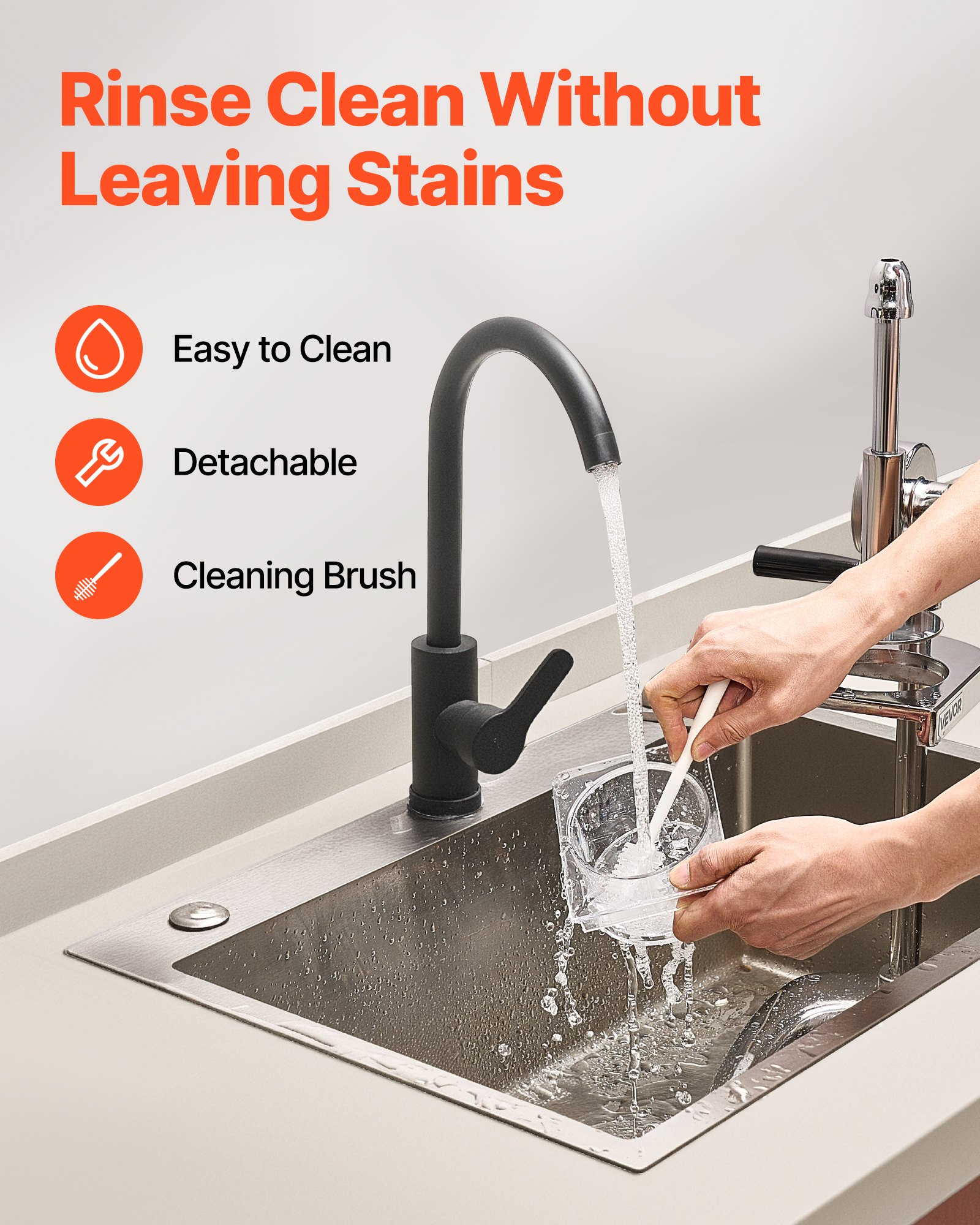 VEVOR kommerzieller Pommes-Frites-Schneider, Edelstahl-Presse für frittierte Kartoffelstreifen, Schneider mit ausziehbarem Extruder, manuelle Kartoffelpüree-Presse für Restaurants Café Bistro