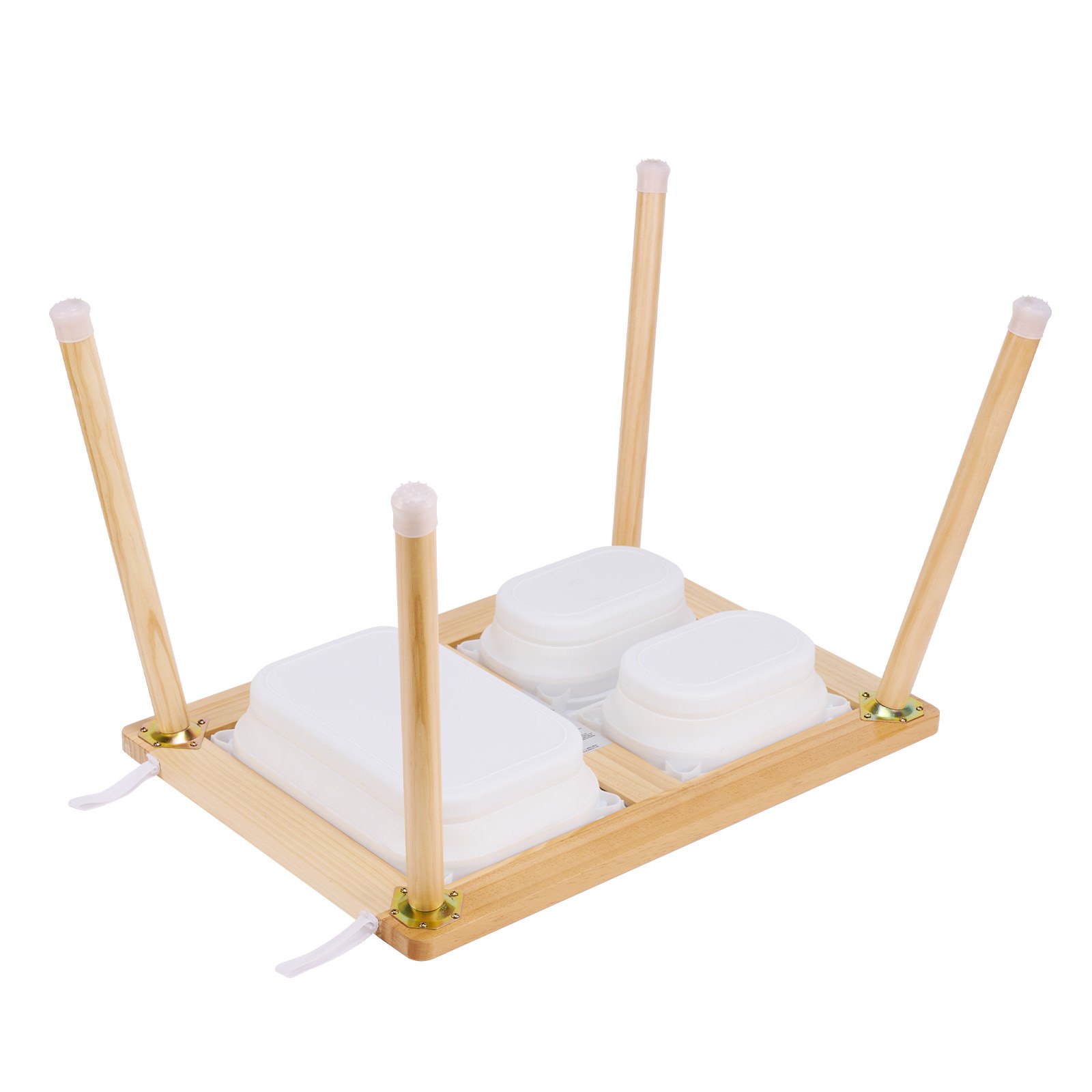 VEVOR Sensorischer Tisch Aktivitätstisch für Kinder mit 3 faltbaren Aufbewahrungsbehältern & Papierrollenhalter, Sand- und Wassertisch sensorischer Zeichentisch aus Holz, Geschenke für Kinder