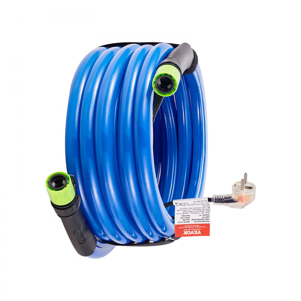 VEVOR 15ft beheizter Wasserschlauch für Wohnmobil, beheizter Trinkwasserschlauch mit Frostschutz bis -45°F, automatisch selbstregulierend, 5/8" ID mit Schnellanschluss-Set, blei- und BPA-frei
