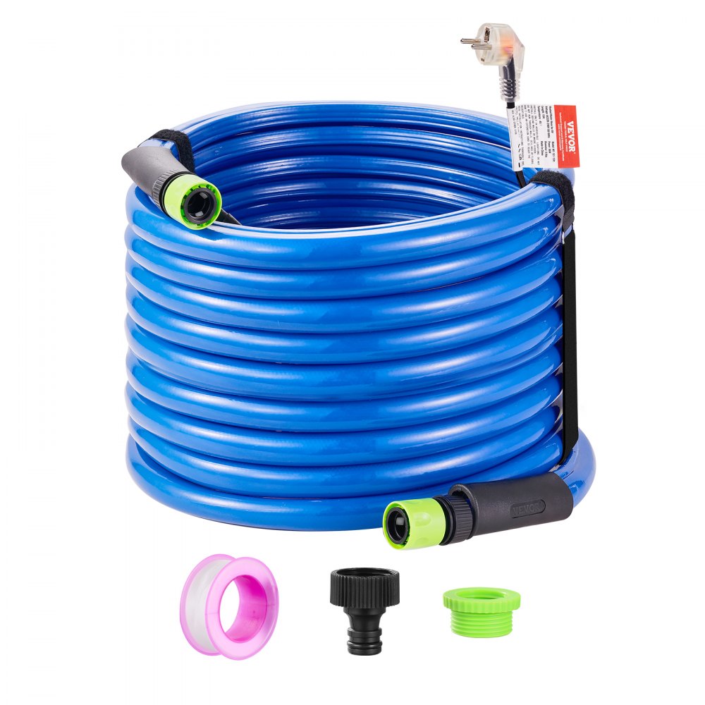 VEVOR 50ft beheizter Wasserschlauch für Wohnmobil, beheizter Trinkwasserschlauch mit Frostschutz bis -45°F, automatisch selbstregulierend, 5/8" ID mit Schnellanschluss-Set, blei- und BPA-frei