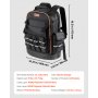 VEVOR Werkzeugrucksack, 64 Taschen, Werkzeug-Aufbewahrungs-Organizer, Backpack mit Laptopfach & geformtem Boden, Baustellenrucksack für Elektriker, Reparaturarbeiter & Heizungstechniker