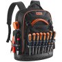VEVOR Werkzeugrucksack, 64 Taschen, Werkzeug-Aufbewahrungs-Organizer, Backpack mit Laptopfach & geformtem Boden, Baustellenrucksack für Elektriker, Reparaturarbeiter & Heizungstechniker