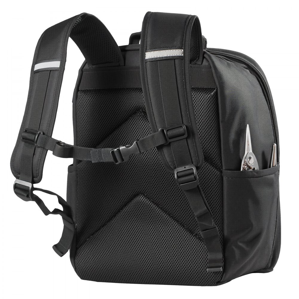 VEVOR Werkzeugrucksack, 49 Taschen, Werkzeug-Aufbewahrungs-Organizer, Backpack mit Laptopfach und verstärktem Stoffboden, Baustellenrucksack, Werkzeugtasche für Elektriker, Handwerker