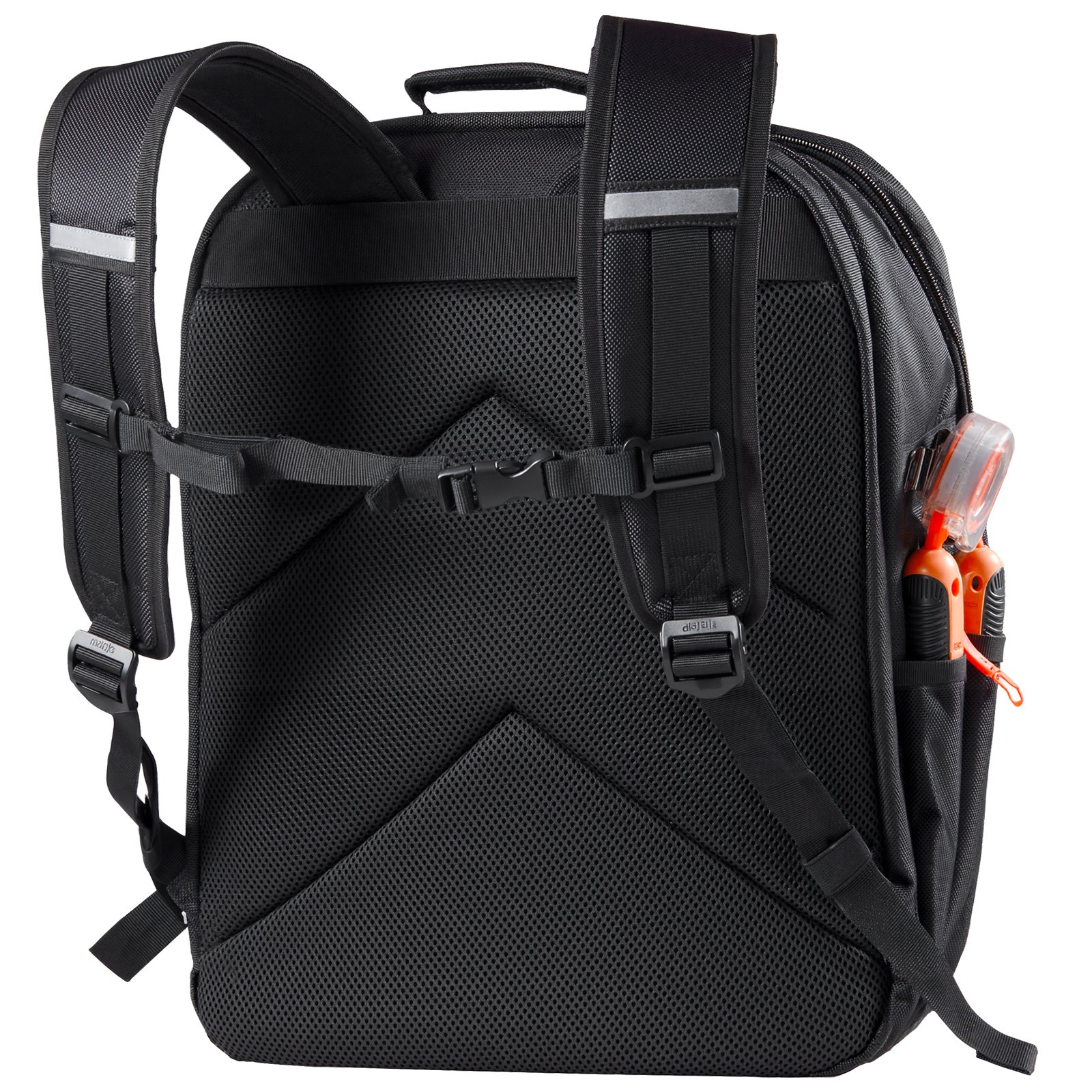 VEVOR Werkzeugrucksack, 45 Taschen, Werkzeug-Aufbewahrungs-Organizer, Backpack mit Laptopfach und verstärktem Stoffboden, Werkzeugtasche, Baustellenrucksack für Elektriker, Handwerker