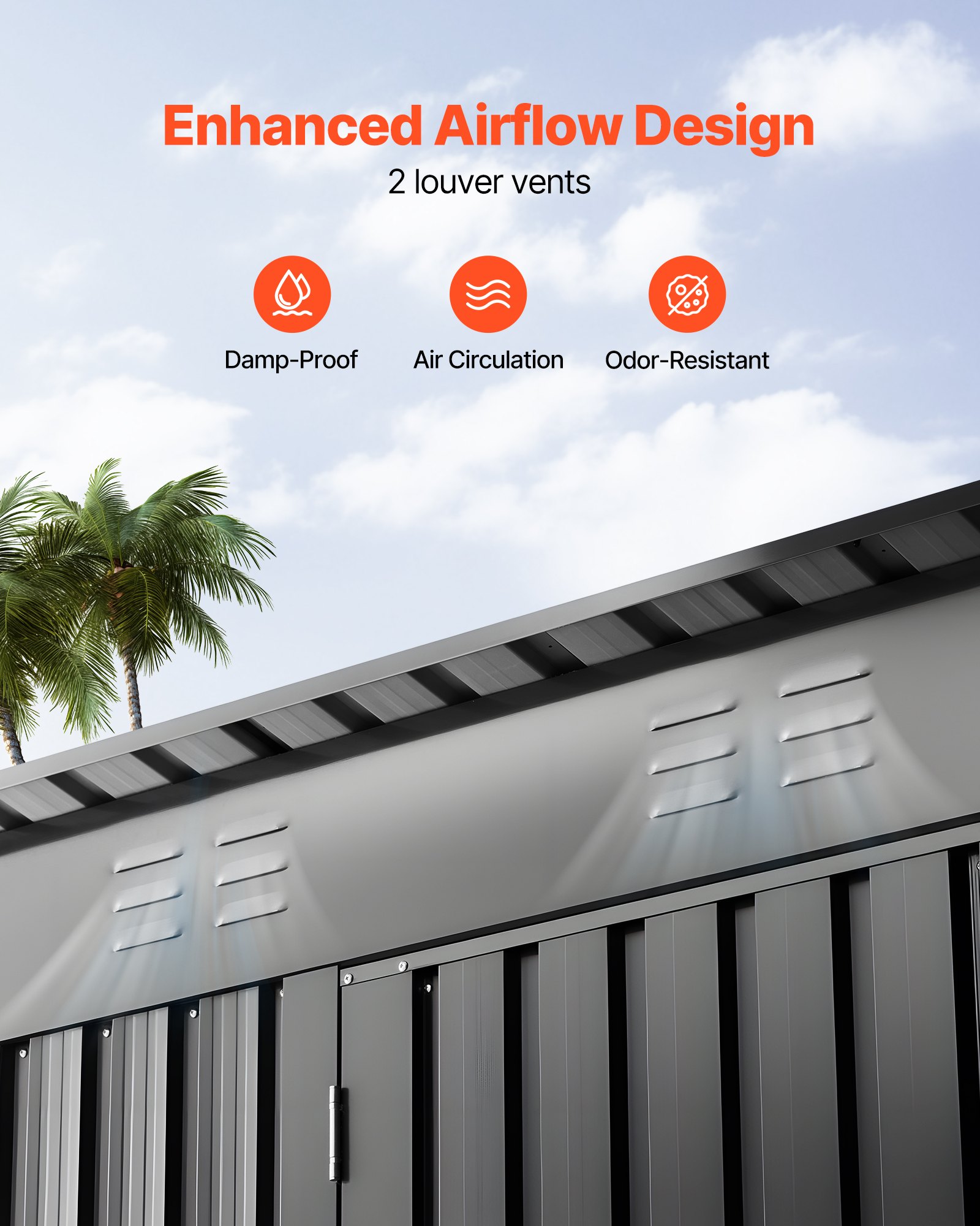 VEVOR Metall Gerätehaus, Geräteschuppen mit abschließbarer Tür & 2 Lüftungsschlitzen, Gartenhaus zur Außenaufbewahrung für Hinterhof, Garten, Terrasse, Fahrrad, 1533x876x1815 mm