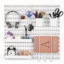 VEVOR Werkzeugwand, 28 x 28 cm, 4er-Set, Kunststoff-Stecktafel-Wand-Organizer-Set mit Zubehör, für Garage, Werkzeugaufbewahrung, Küche, Wohnzimmer, Bastelraum, Büro, Badezimmer, Zuhause, weiß