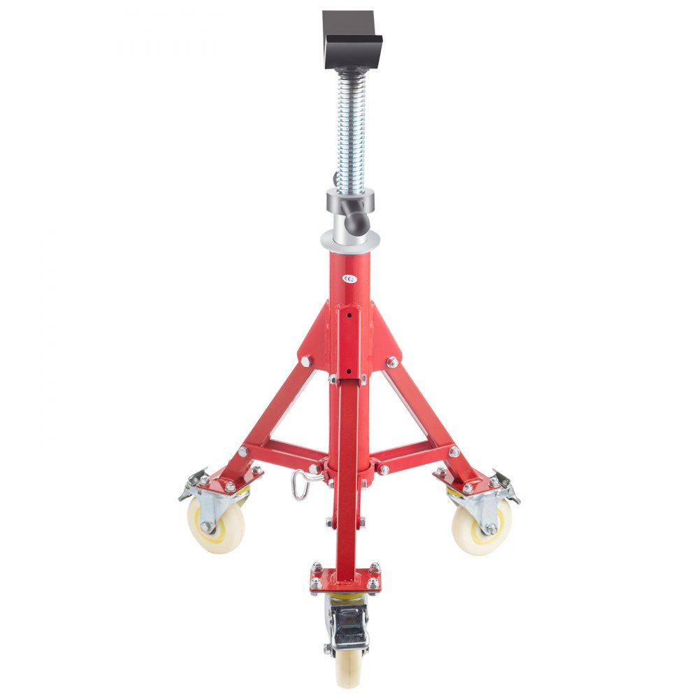 VEVOR Pipe Stand 400 kg Capacity, Pipe Support with 2-Ball Transfer V-Head, Pipe Stand Height Adjustable 20-37 Inches, Foldable Pipe Stand for Thread Cutting Machines Roll Grooves