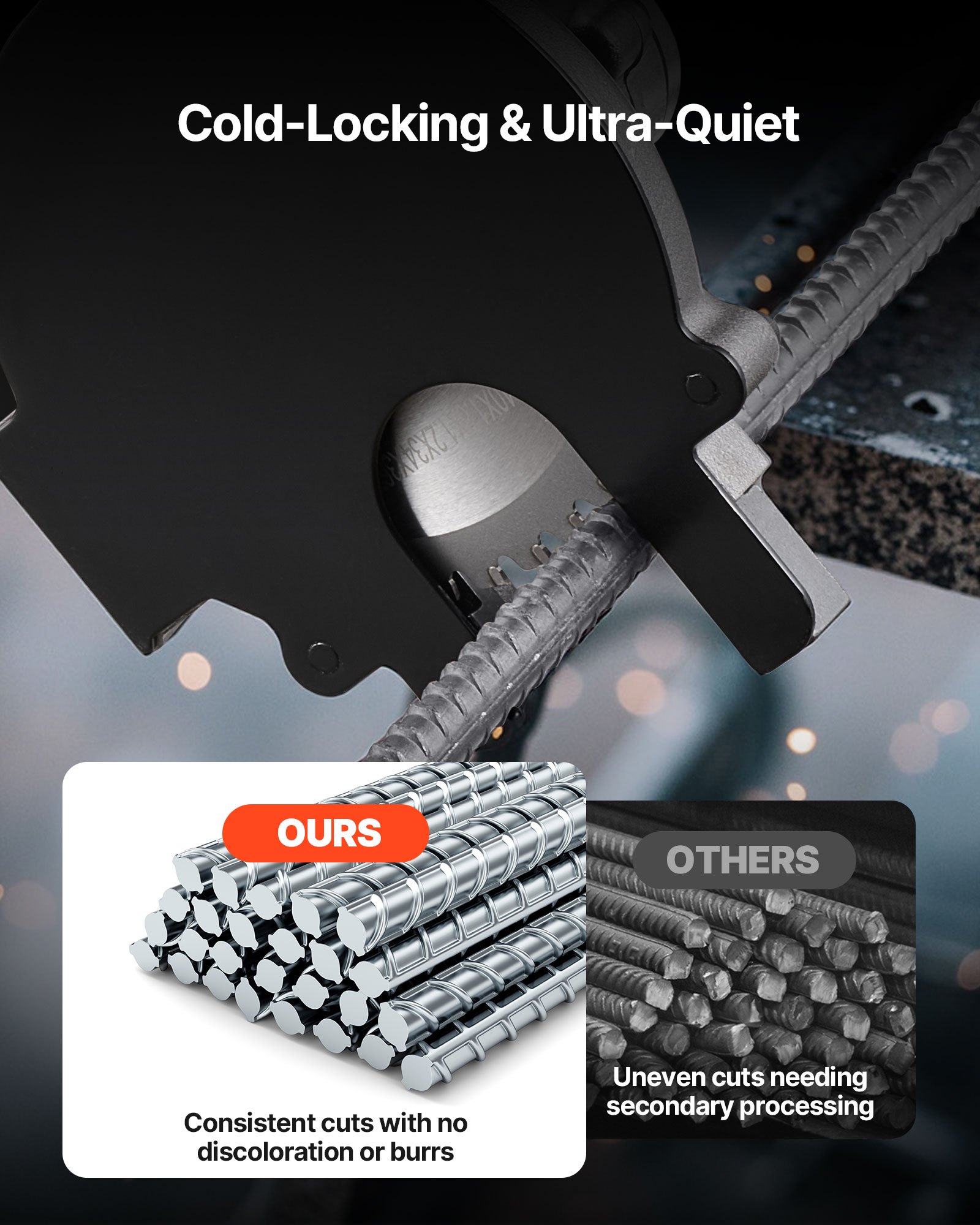 VEVOR Bewehrungsschneider-Klingen, Ersatz für elektrischen Bolzenschneider, 36 Zähne, hochharte, wärmebehandelte Stahl-Cermet-Klinge, für Aluminium- und Kupferrohre, Aufnahme 34 mm