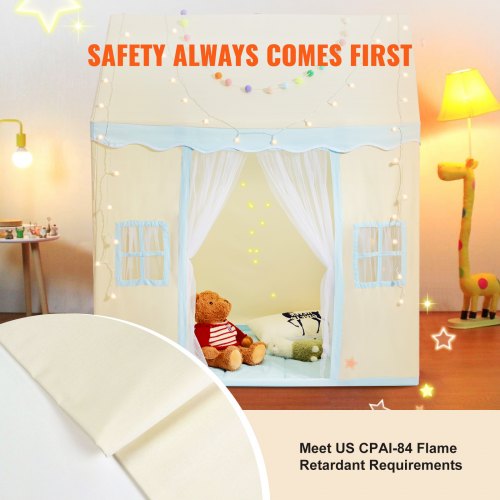 VEVOR Kinderspielzelt Für 1–5 Jahre | Mit Matte & Lampe | 132x89x152 Cm | Für Drinnen & Draußen