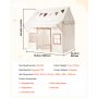 VEVOR Kids Play Tent with Eave 2 in 1 Toddler Tent with Padded Mat Beige, for Girls Boys Play, Indoor & Outdoor Large Playhouse, with Stars Lights, Carry Bag, Flag, 2 Doors & 2 Breathable Windows