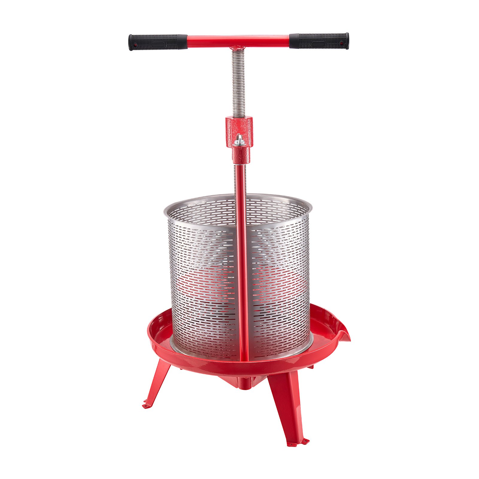VEVOR Fruit Wine Press, Fruit Mill, Apple Mill (14 L), Stainless Steel Basket with Triangular Structure, Manual Juicer, Manual Grinder, Apple Wine Press, Grape Press with T-Handle for Kitchen and Home