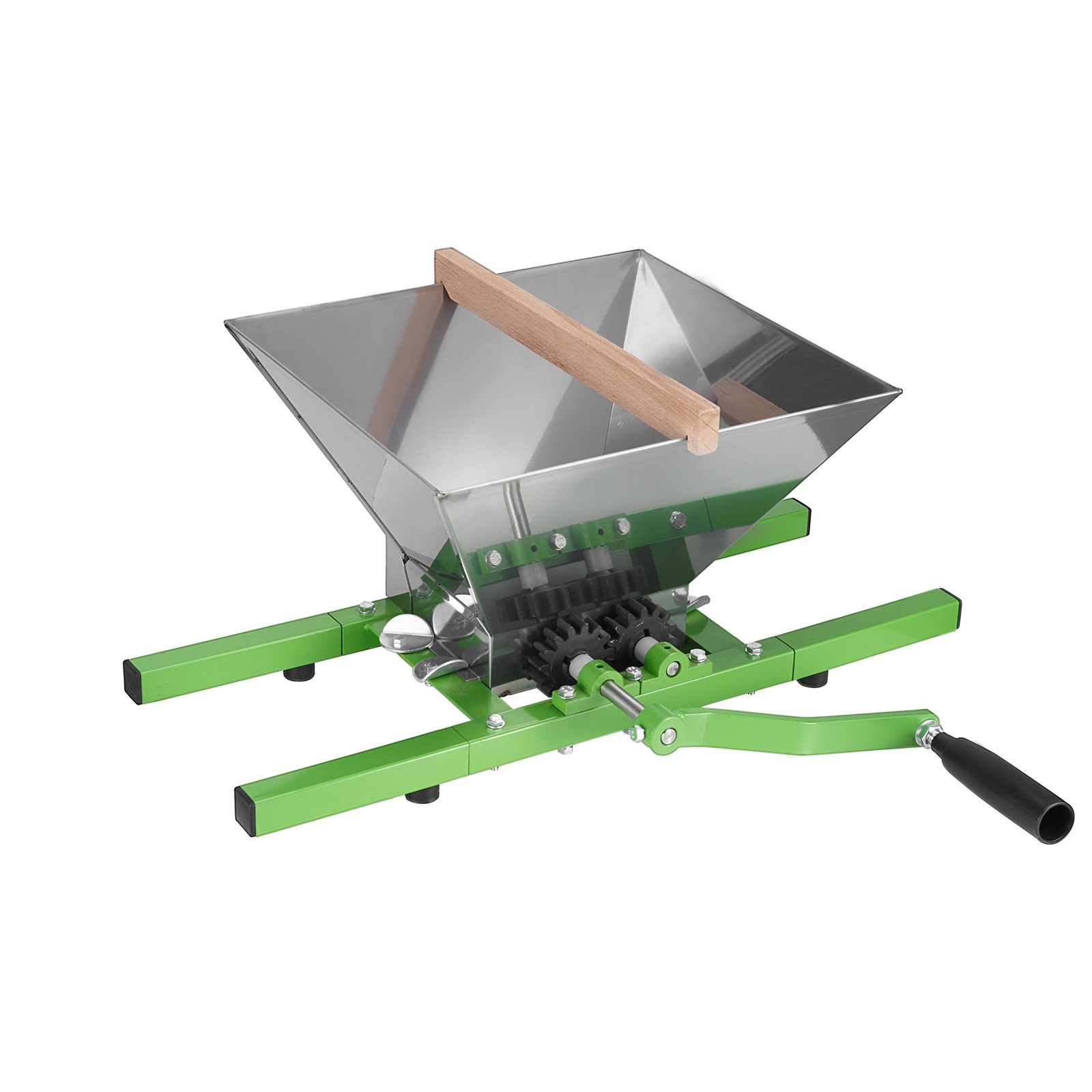 VEVOR 7 L Obstmühle Apfelmühle, große manuelle Mühle, Apfelpresse aus Edelstahl für Wein Apfelwein, manuelles Mahlwerk, Zerkleinerer Handmühle mit Rollengriff für Küche und Zuhause, grün