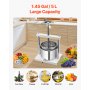 VEVOR Obstweinpresse Obstmühle, (5 L) mit 2 Edelstahlfässer, manueller Entsafter zur Weinherstellung, Apfelweinpresse Apfelpresse Traubenpresse Olivenölpresse mit dreieckigem Griff für Küche