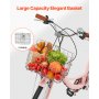 VEVOR Cruiser Fahrrad mit 7 Gängen (Reifendurchmesser 660,4 mm) Beach Fahrrad mit großem Korb & Gepäckträger, Cruiser-Fahrrad mit verstellbarem Sitz, für Radfahren Trainieren & Einkaufen Rosa