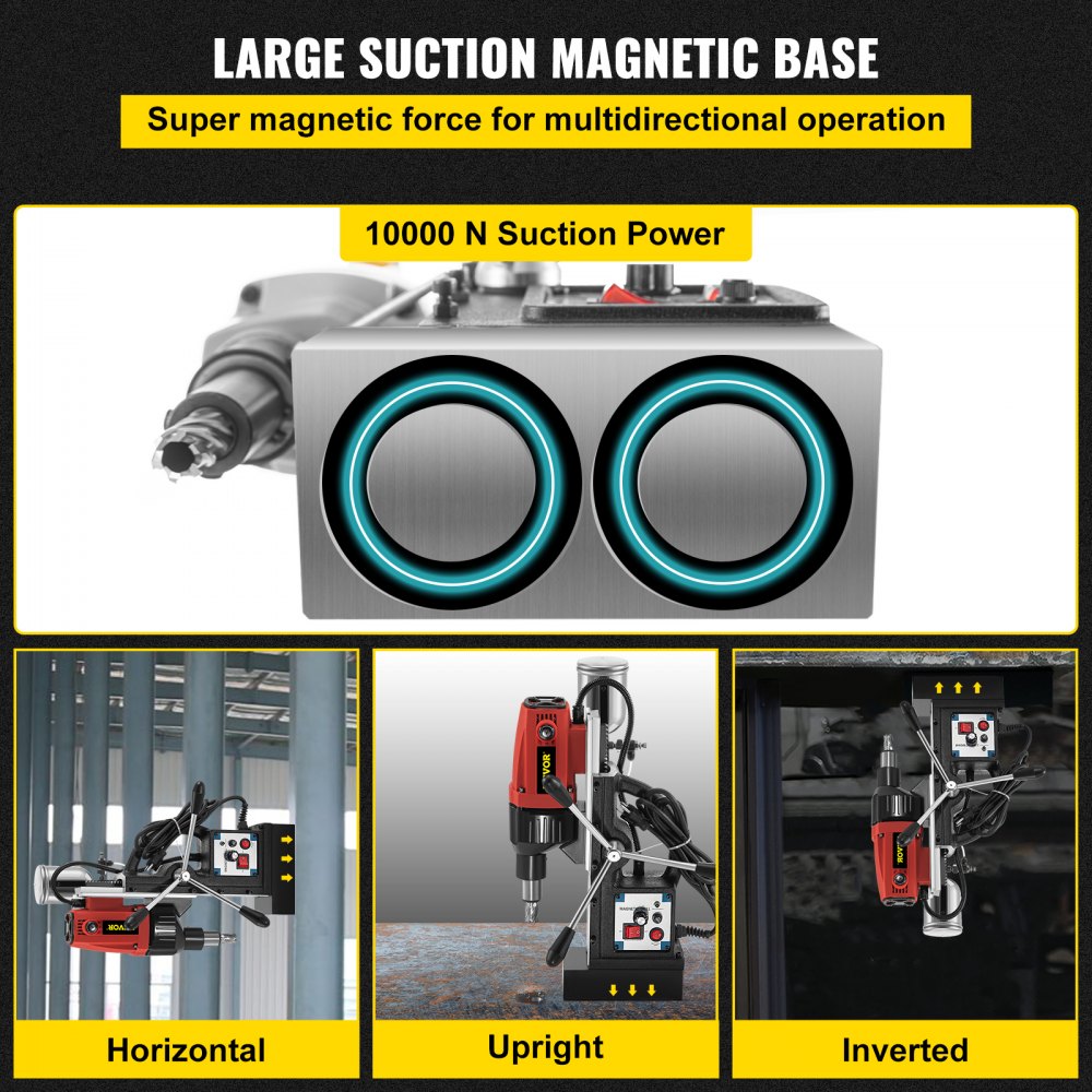 Vevor Magnetbohrmaschine Magnetbohrer Kernbohrgerät 980 W 10000 N 680 U/min 240v