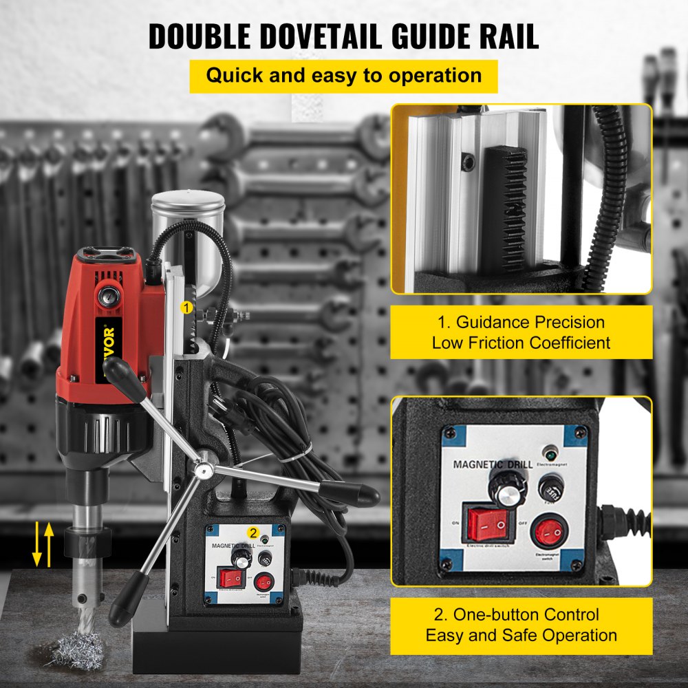 Vevor Magnetbohrmaschine Magnetbohrer Kernbohrgerät 980 W 10000 N 680 U/min 240v
