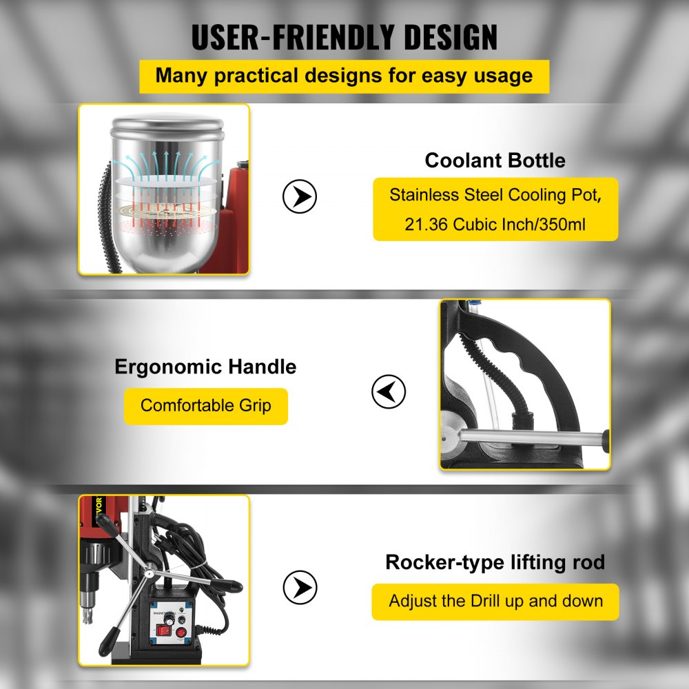 Vevor Magnetbohrmaschine Magnetbohrer Kernbohrgerät 980 W 10000 N 680 U/min 240v