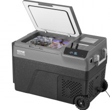 VEVOR Tragbarer Autokühlschrank mit Eisherstellungsfunktion, 12-Volt-Autokühlschrank, tragbarer 35-Liter-Einzelzonen-Gefrierschrank, -20 °C bis 20 °C einstellbare Temperatur, mit Rollen für Camping, Auto, Wohnmobil