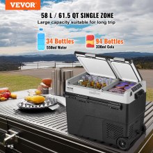 VEVOR Tragbarer Autokühlschrank Gefrierfach Kühlbox Kompressor 58L Dual Zone