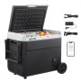 VEVOR 60 L Elektrische Kompressor Kühlbox, 12/24 V DC & 100-240 V AC Tragbare Autokühlbox mit Rollen & Griff, Gefrierschrank bis -20°C, Mini-Kühlschrank für Auto, Wohnmobil, Lkw, Camping & Outdoor