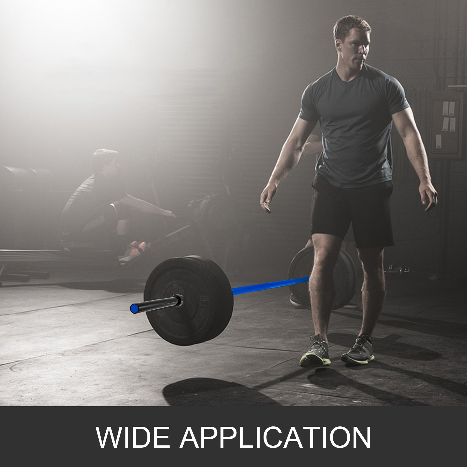 VEVOR 2,2 m Olympic Barbell 20 kg Olympische Langhantel Heben Fitness Training für Gewichtheben Powerlifting Heben Squat Bankdrücken Stange mit Schnallen und Klemmen(Blau)