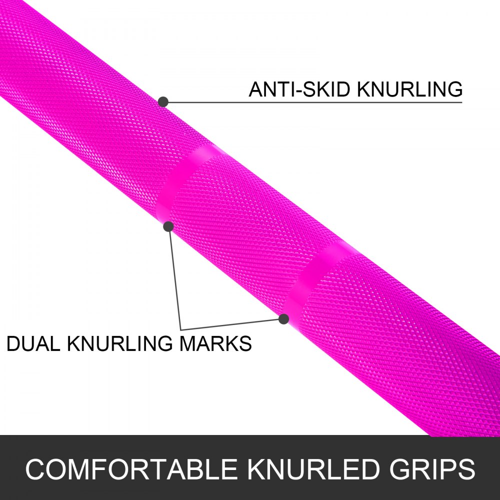 VEVOR 2,2 m Olympic Barbell 20 kg Olympische Langhantel Heben Fitness Training für Gewichtheben Powerlifting Heben Squat Bankdrücken Stange mit Schnallen und Klemmen(Pink)