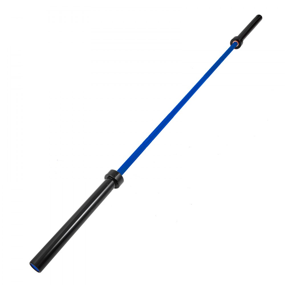 VEVOR 2 m Stange mit Schnallen und Klemmen  Barbell 15 kg Olympische Langhantel Heben Fitness Training für Gewichtheben Powerlifting Heben Squat Bankdrücken (Blau)