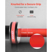 VEVOR Langhantelstange Zugstange 180 cm mit geriffeltem Griff für Krafttraining Gewichtheben Kniebeugen Kreuzheben Bankdrücken, Hantelstange passend für 50 mm Hantelscheiben mit 317,5 kg Tragkraft