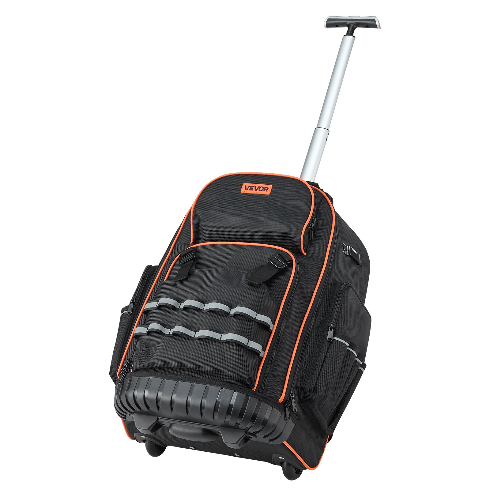 VEVOR Tool Backpack with Wheels, 50 kg Load Capacity, 72 Pockets, Tool Bag, Adjustable Telescopic Handle & Stable Base, Work Backpack Organizer for Construction & Mechanics, 450x275x560 mm