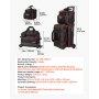 VEVOR 1 Bowlingtasche mit Rollen + 1 Bowlingtasche (Mini) für 2+1 Kugeln 600D Oxford Rot Schwarz, für Schuhe bis US-Größe 16 und Zubehör, mit Teleskopgriff (bis zu 1016 mm) und Doppellagigen Ablagen