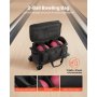 VEVOR Bowlingballtasche für 2 Bälle mit Doppelrollen & separatem Fach für Schuhe (bis US-Größe 16) & übergroßer Zubehörtasche, einziehbarer Griff lässt sich auf 105 cm ausziehen Schwarz