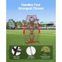 VEVOR Fußballtrainer Wurfnetz Übungsnetz (168 x 77 x 245 cm) mit 3 Zieltaschen & tragbarer Aufbewahrungstasche & Gurten, Wurfziel-Training für die Passgenauigkeit des Quarterbacks, rot