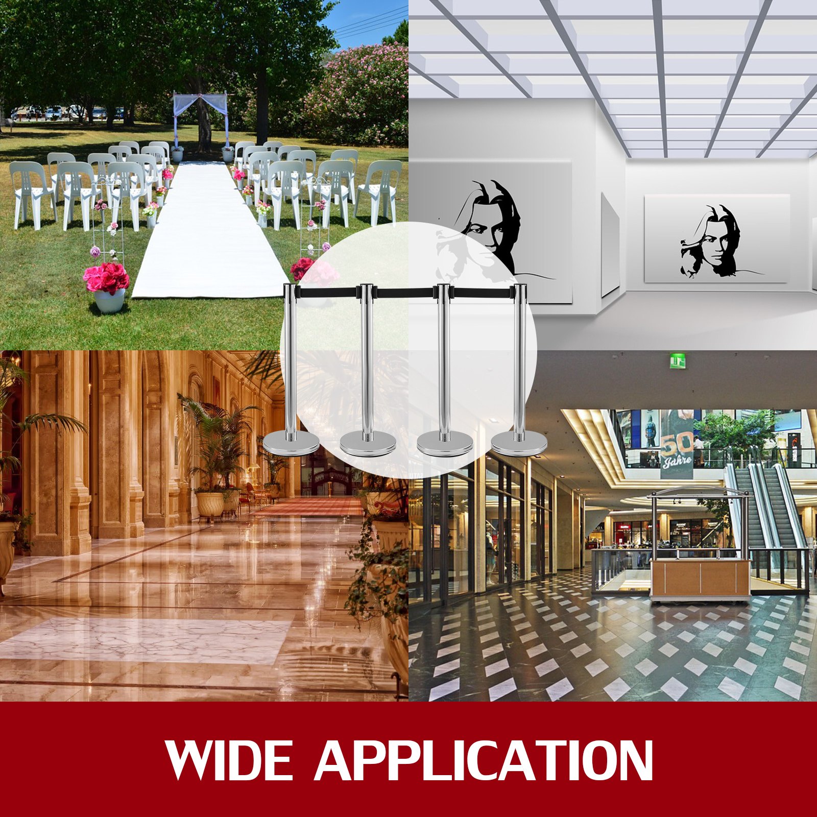 Absperrung Abgrenzungsständer Bahnhöfen Seil Einkaufszentrum Schwarz Gurt