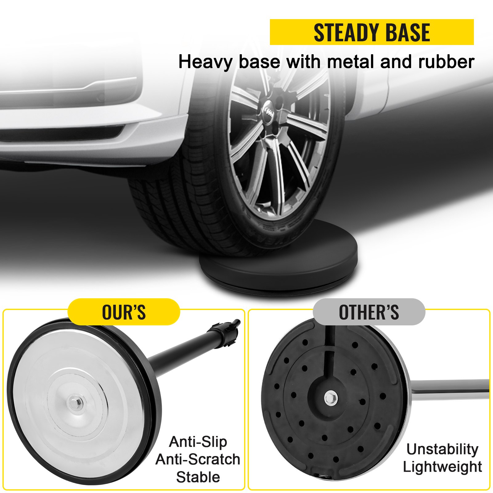 VEVOR Crowd Control Bollard, Plastic Post, Crowd Control System, 8-piece (four pairs), Retractable Belt, Black, with Metal Base for Airports and Exhibition Spaces