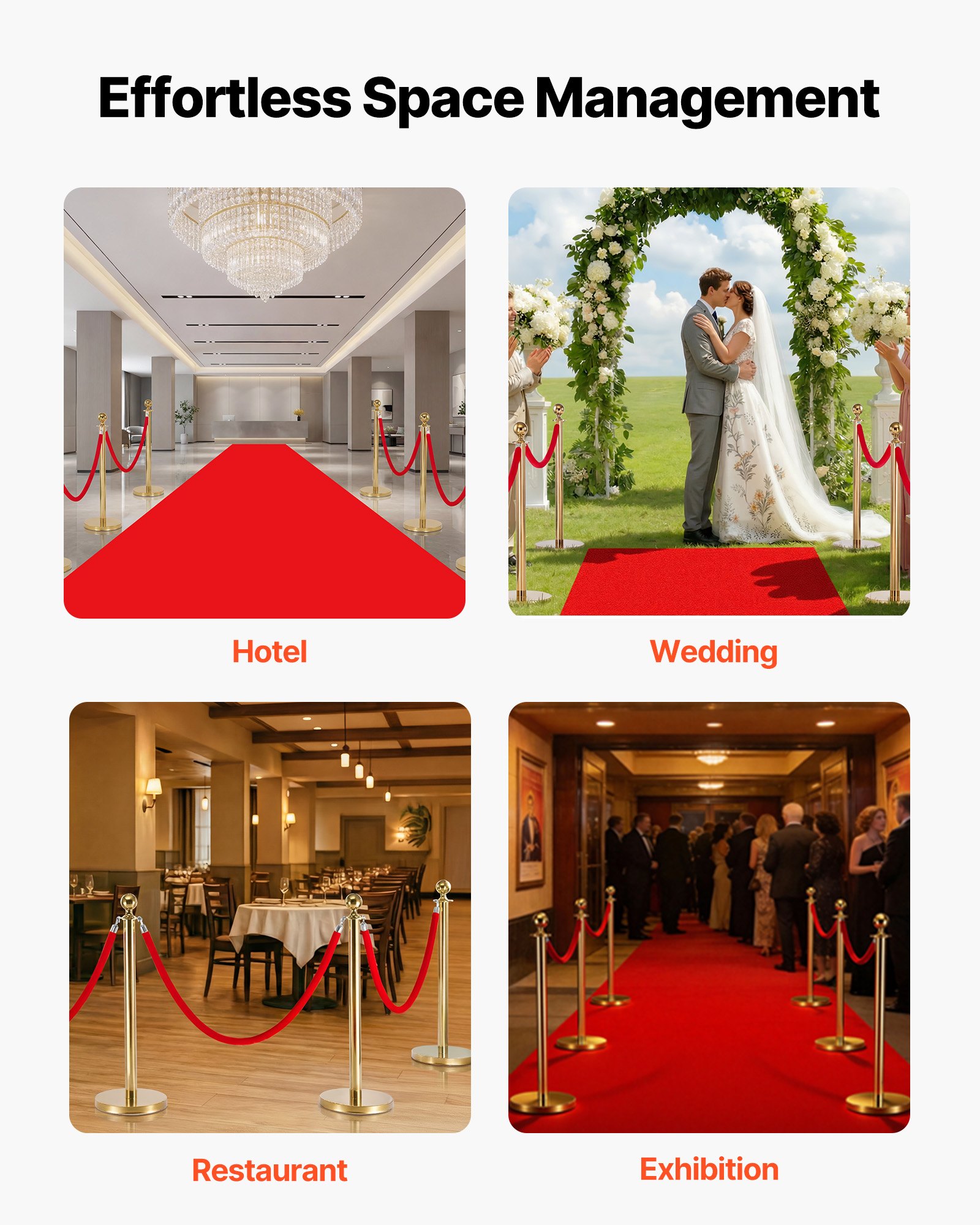 VEVOR 2 Pcs Red Velvet Stanchion Ropes, 1.5 m Crowd Control Stanchion Red Velvet Ropes with Silver Hooks, Post Queue Barrier Carpet Rope for Carpet Events Movie Theaters Grand Openings Hotels Party