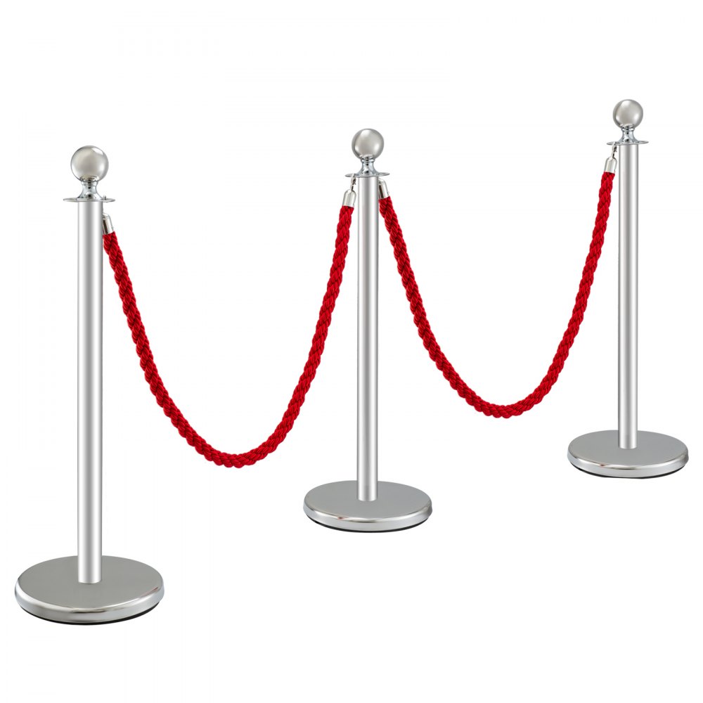 Absperrung 3 Abgrenzungsständer "vip" Personenleitsystem 2 Rote Kordeln