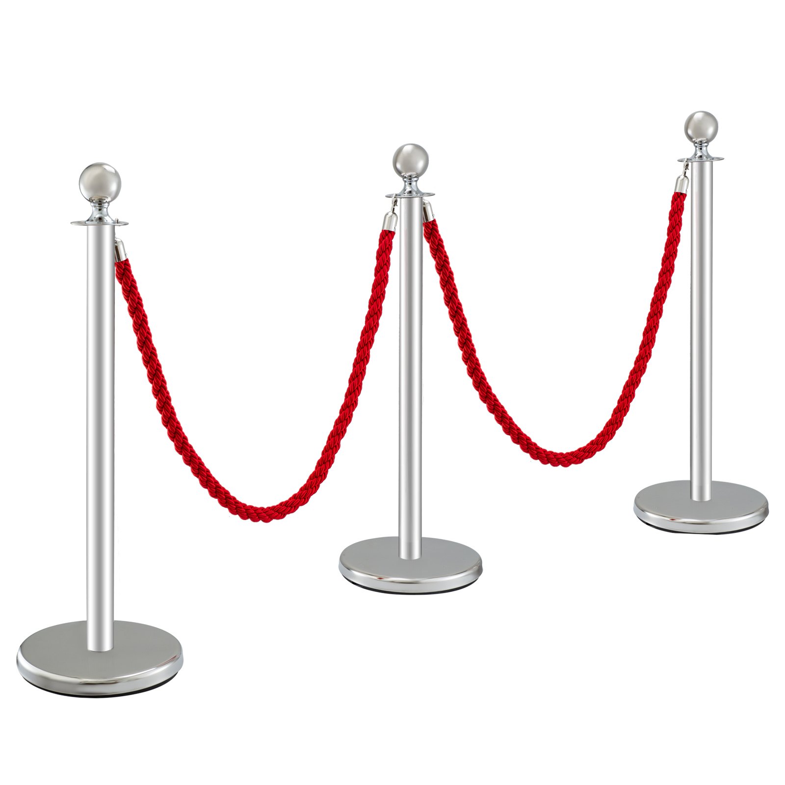 Absperrung 3 Abgrenzungsständer "vip" Personenleitsystem 2 Rote Kordeln