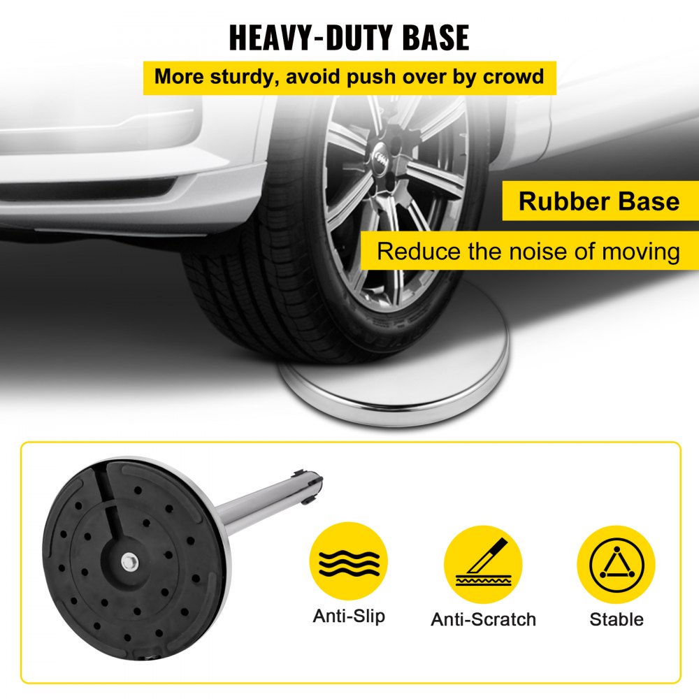 VEVOR Personenleitsystem 6 Ständer 1 Adapter, 90 cm Gesamthöhe Absperrung, Abgrenzungsständer, Absperrständer mit 2 M Länge Gürtel für Airport Flughafen, Ständer aus Stahl und Eisen, Riemenfarbe Rot