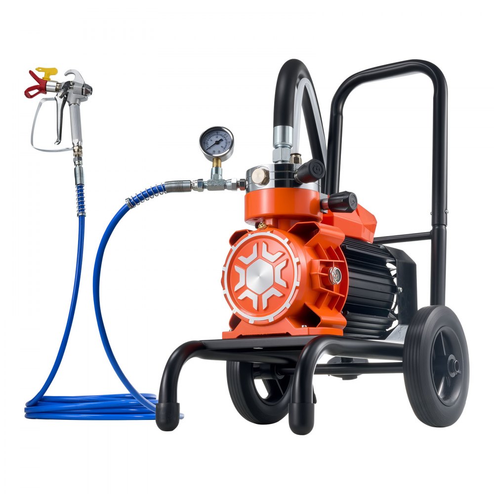 VEVOR Membran-Airless-Farbspritzgerät 900 W, Rollbares Farbspritzgerät mit 15,17 MPa Hochdruck, 10 m Hochdruckschlauch, Reinigungsnadel und Bürste, für DIY-Sprüharbeiten im Innen- und Außenbereich