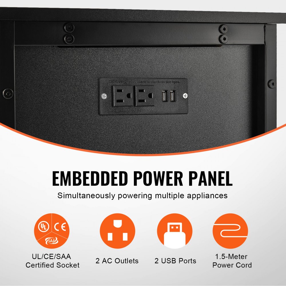 VEVOR Aquariumständer, 151 L, Aquariumständer, Stahl, MDF, eingebettetes Power Panel