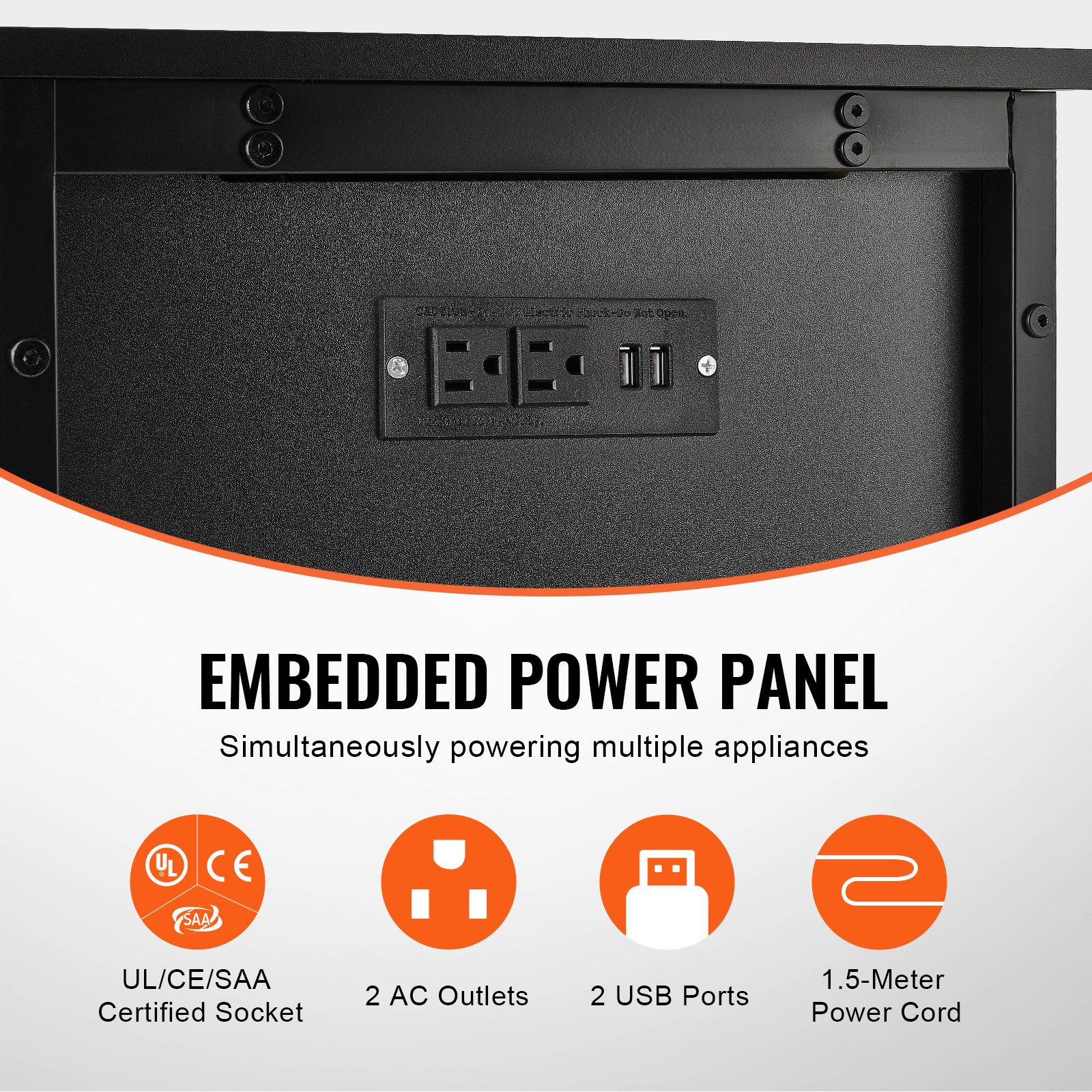 VEVOR Aquariumständer, 151 L, Aquariumständer, Stahl, MDF, eingebettetes Power Panel