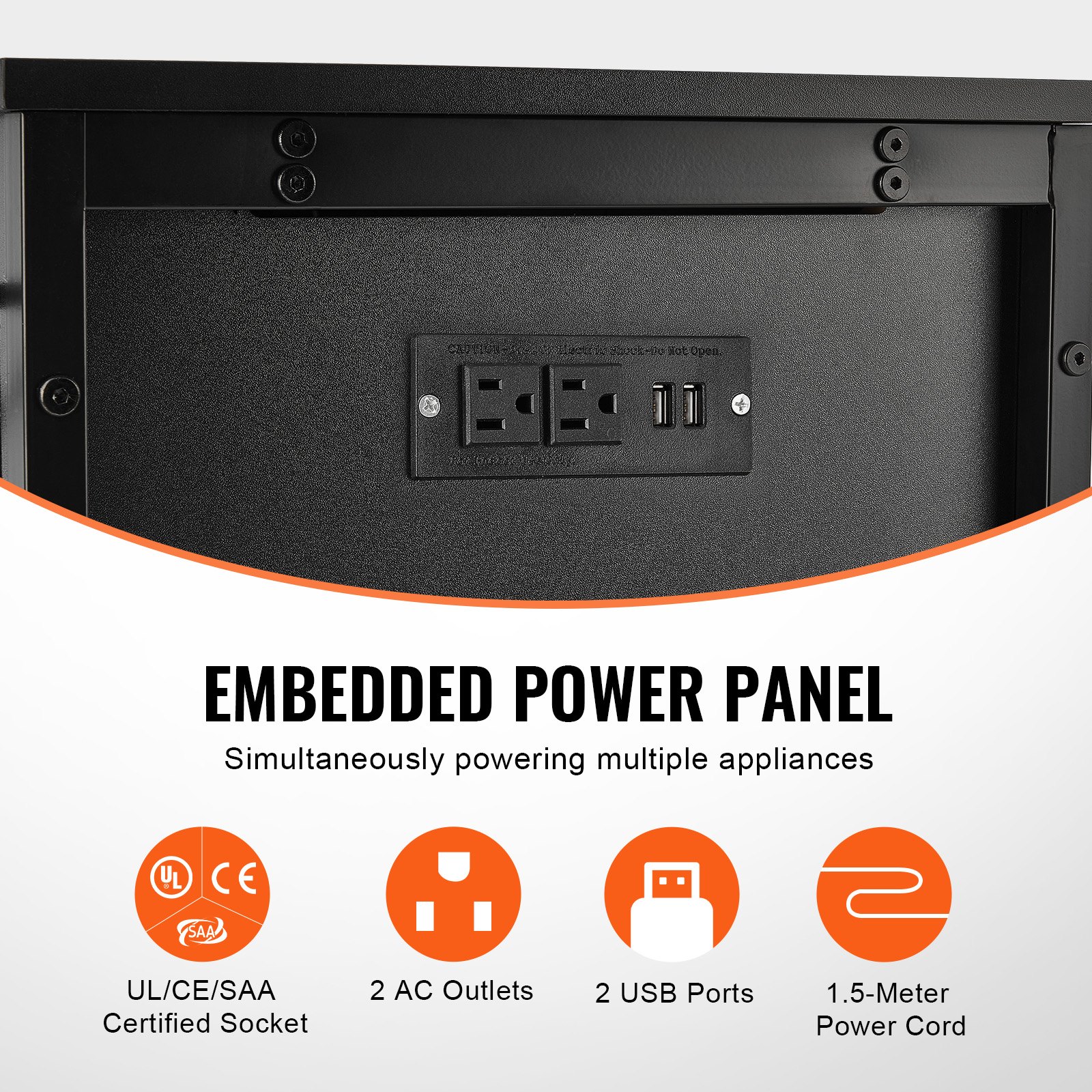 VEVOR Aquariumständer, 29 Gallonen Fischtankständer, 730 x 420 x 762 mm Schildkrötentankständer aus Stahl & MDF, 110 kg Tragkraft, Reptilientankständer mit Lagerschrank und Eingebettetem Netzteil